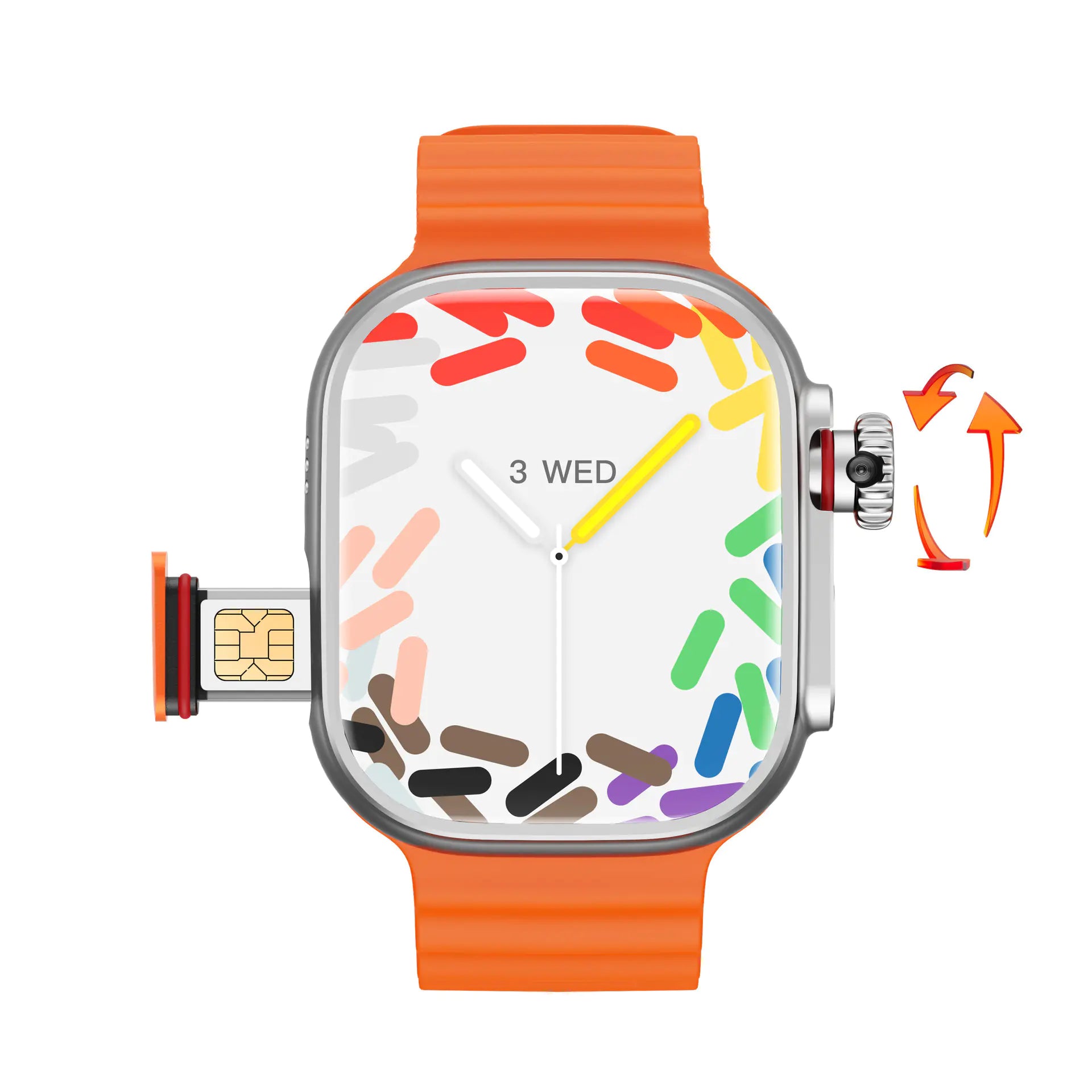 (Mura)4G Smart Watch with Camera, AMOLED touchscreen,  SIM card support, health tracking for Oxygen & heart rate.