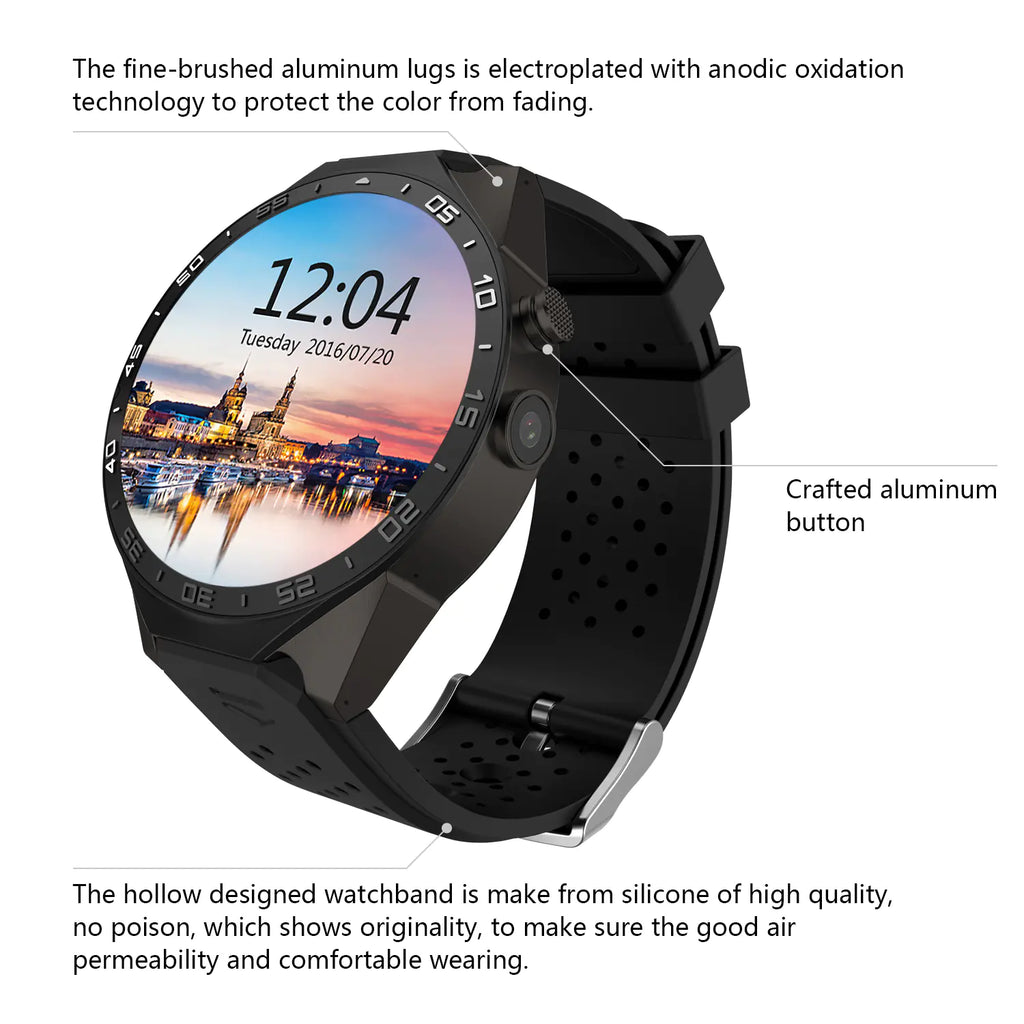 (Kora) Smart Watch with GPS, Heart Rate, blood oxygen, blood pressure, AMOLED display, fitness monitor. WiFi