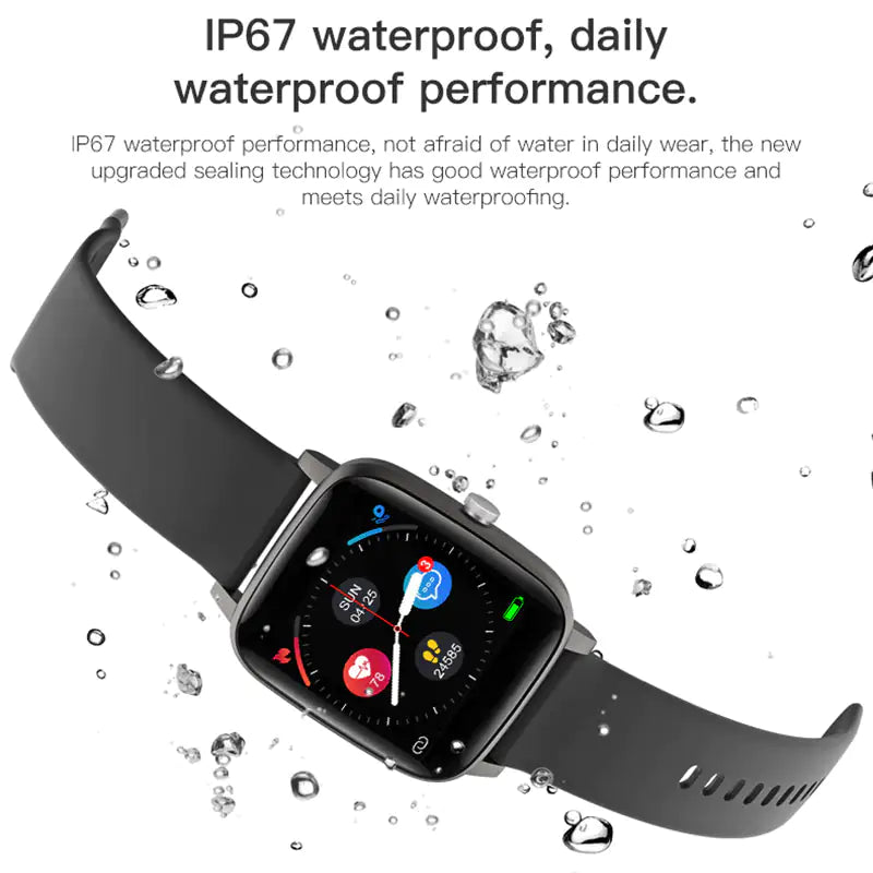 (Icon) Heart beat, blood oxygen, blood pressure, temperature, Tracker Smart Watch With Many More Functions.