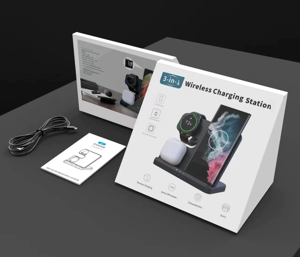 3-in-1 Wireless Charger for Samsung Phone, Watch, Earbudsx