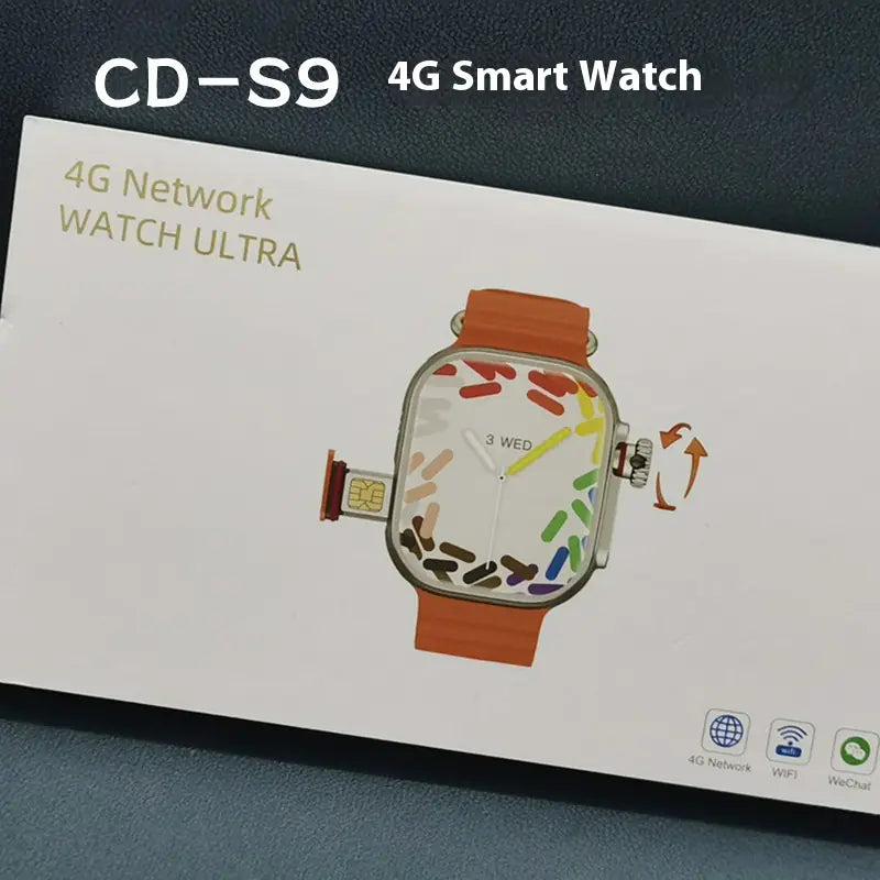 (Mura)4G Smart Watch with Camera, AMOLED touchscreen,  SIM card support, health tracking for Oxygen & heart rate.