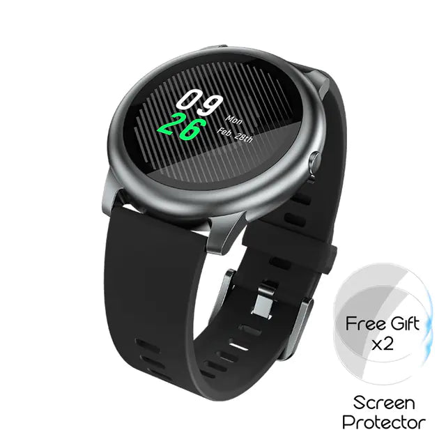 (Sleek) Waterproof Solar Smart Watch with Heart Rate Monitor
