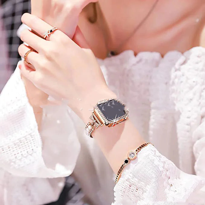 (Mura) Smart Watch with Pearl Bracelet Band